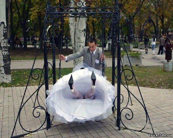 прикольное свадебное фото
