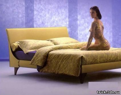 Кровать + женщин боди-арт
