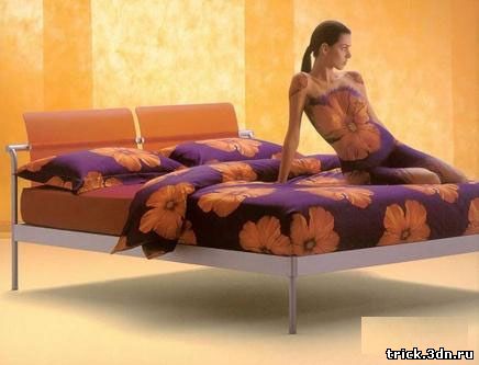 Кровать + женщин боди-арт